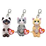 TY Beanie Bellies Key Clip Multipack 4 | Mango Cat, Miso Cat, Mitzi Cat | Children Keyring, Cute & Comfort Keychain, Stuffed Toy Keyrings & Keychains