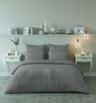 Pro Linen Premium Sheen Plain Satin Pure Cotton 300Tc, 3Pc Bedding Set, Queen Regular Size 275x225 Cm, Silver Grey, (1 Bed Sheet + 2 Pillow Covers)