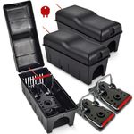 ROSHIELD Rat Trap Killer Box - Easy to Set Safety Box for Home, Shed & Garage Control & Treatment (Professional Quality, Pack of 3)