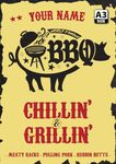 ELITEPRINT Personalised Metal World Famous BBQ Chillin & Grillin Sign Christmas Plaque Gift - Wall Art Decorations (A3 (42cm x 29.7cm)) 0105-B