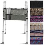 Vive Walker Bag - Water Resistant Accessory Basket Provides Hands Free Storage for Folding Walkers - Attachment Fits Wide (Gray)