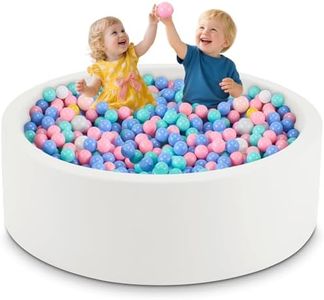 Aunekiv 47.2" x 15.7" Foam Ball Pit for Toddlers, Baby Round Balls Pool for Babies 1-3, Kids Play Ball Pits Ideal Gift for Boys and Girls, Balls Not Included, White