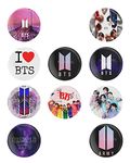 Nio Prints BTS Pin Back Button Badge for Boys Girls Men & Women, BTS Batches for T Shirts, School Bags, Backpacks, Clothes, Hoodie, Gifts Accessories, Size-58mm (Pack of 10, BTS SET 11)