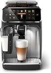 Philips 5400 Series Bean-to-Cup Espresso Machine - LatteGo Milk Frother, 12 Coffee Varieties, 4 User Profiles, Intuitive Display, Silver (EP5446/70)