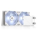 ID-COOLING DASHFLOW 240 Basic White CPU Water Cooler LGA1700 Compatible AIO Cooler 240mm AM5 CPU Liquid Cooler White LED 2x120mm PWM Fans, Intel 1700/1200/115X, AMD AM5/AM4