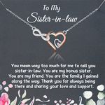 PLITI Sister In Law Necklace Bonus Sister Wedding Gift Sister In Law Appreciation Gift Unbiological Sister Wedding Jewelry (sister in law necCA)