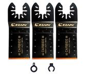 EZARC Oscillating Multitool Blade Carbide Teeth for Hard Material, 3-Pack