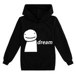 Boys Girls Hoodies Printed Dream Smile Merch Sweatshirt Long Sleeve Pullover Funny Hoody Top for Kids 3-13Y (160, Black)