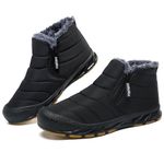 Snow Boots Mens Winter Boots Fur Lined Warm Ankle Boots Zipper Closure Slip on Outdoor Boot Comfortable Walking Shoes