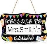 Classroom Door Decorations, Personalized Teacher Sign Teacher Door Sign Ornaments for Classroom Door Decorations Teacher Signs for Classroom, Welcome to Our Classroom Sign Back to School Door Hanging