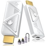 Wireless HDMI Transmitter and Receiver 382FT/100M Plug and Play Portable 2.4G/5G with 3 Adapter, Wireless HDMI Extender Kit for Streaming Video and Audio to Monitor from Laptop/PC/TV Box/Projector
