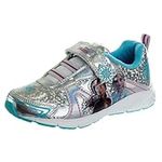 Disney Frozen Queen Elsa & Anna Characters Girls Shoes - Lightweight and Breathable - Light UP Silver