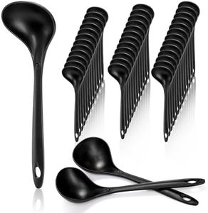 Acshio 40 Pack Plastic Ladle Spoons, 9 Inch Cooking Ladle with Long Handle, Heat Resistant Cooking and Serving Spoon for Soup, Sauce, Chili, Salad Canning Pouring