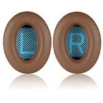 Jecobb Replacement Ear Pads Kit Ear Cushions for Bose QuietComfort 2, Quiet Comfort 15, QuietComfort 25, QC 35, Ae2, Ae2i, Ae2w, Sound True, Sound Link (Around-Ear Only) Headphones (Brown)