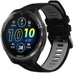 kwmobile Strap Compatible with Garmin Forerunner 965/955 / 945/745 Strap - Replacement Silicone Watch Band - Black/Grey