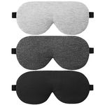 ALASKA BEAR 3 Pack Sleep Eye Masks Organic Cotton Cool Bamboo - No Pressure Eye Donuts Contour - Handmade, Upgrade Over Conventional Flat Masks