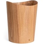 Kazai. Real Wood Waste Paper Bin Börje | Wooden Paper Basket for Office, Kids' Room, Bedroom and more | 9 liters | Ash