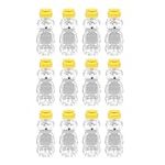 DOITOOL Bear Squeeze Bottles, 12Pcs Honey Squeeze Bottles Cute Plastic Honey Container with Yellow Flap Caps, Empty Honey Bear Bottles Honey Dispensers (240ML )