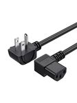 CableCreation 18 AWG 3 Prong Universal Power Cord, Power Extension Cord for NEMA 5-15P Angle Type to IEC320 C13 Angle Type Cable, 10 Feet/3M, Black