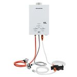 Warmiehomy Gas Water Heater 6L Instant Gas Water Heater with 12V Water Pump Propane Portable Camping Shower for Outdoor Camping RV Trip Horse Washing