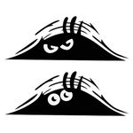 TOMALL 2PCS Peeking Monster Scary Eyes Car Sticker Peeking Elf Car Decal Waterproof Car Decal Smile and Anger Car Stickers Black for Car Window Bumper Laptop Motorcycle