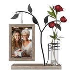 Aresvrgo Picture Frames 6x4,Personalised Gifts with Glass Vase and Metal Tree Knot Rotatable,6x4 Photo Frames Holds 2 Photos,Suitable for Family Gifts,Thanksgiving,Christmas,Birthday Gifts