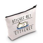 POFULL Spay and Neuter Gift Bitches Get Stitches Cosmetic Bag Shelter Veterinarian DVM Gift (Bitches get Stitches CA Bag)