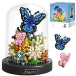 OLTLYUNH Flower Bouquet Building Set for Adult,Mini Plant Bonsai Tree Friend Set,Botanical Collection Gift for Kids,Home Decor Building Block, New Year Birthday Gift for Women Boys Girls(Butterfly)