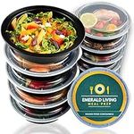 Premium Round BPA Free Meal Prep Containers. Reusable Plastic Food Containers with Lids. Stackable, Microwavable, Freezer & Dishwasher Safe Bento Lunch Box Set + EBook [680 mL] Pack of 10