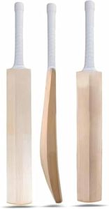AnNafi® Kashmir Willow Cricket Bat Long Handle for Leather Ball | Premium Quality| Top Grade Custom Made Thick Edge Light Weight | Full Size Cover (Long Handle, Short Blade)