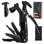 Gifts for Men, BIBURY Hammer Multitool Camping Tool, 12 in 1 Survival Gear Outdoor Multi Tool with Safety Lock, Cool Gadgets Survival Multi-Tool for Outdoor, Camping, Hiking, Gifts for Dad Men Him