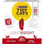 Purina Tidy Cats Lightweight, Low Dust, Clumping Cat Litter Odor Control 24/7 Performance Multi Cat Litter - 17 lb. Box
