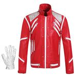 Shuanghao Michael Jacks- Jackets MJ cosplay custome Thriller Beat it Billie JeanHalloween Party Coat(give glove) (XXS W: 45-49kg H:150-160cm, Beat)