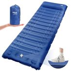 HiiPeak Sleeping Pad - Ultralight Inflatable Sleeping Mat with Built-in Foot Pump & Pillow, Compact Waterproof Camping Air Mattress for Camping, Backpacking, Hiking, Tent Trap Traveling (Navy Blue)