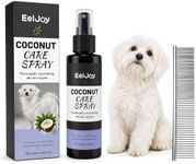 Coconut Care Spray for Pets, Nourishing Fur Oil with Comb, Moisturizing & Detangling Spray for Dogs & Cats, Natural Coconut Oil for Dry Skin & Shiny Coat, 100ml/3.38 fl oz
