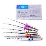 SNAWOP Dental Endo Files 6PCS X-Corn Endodontic Niti Rotary Files 25MM for Root Canal Treatment