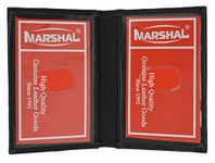 MARSHAL Slim Thin Leather Credit Card ID Mini Wallet Holder Bifold Driver's License Safe, Black, One Size, Bifold Wallet