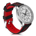 Quick Release Silicone Watch Bands Divers Model Replacement Rubber Watch Strap 20mm 22mm 24mm 26mm Waterproof dot Bicolor Silver Buckle for Men and Women Sport (22mm, Red)