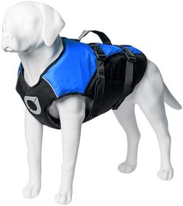 Stunt Puppy Float Doggy Life Jacket, Ergonomic Dog Life Vest for Swimming, Patented Design for Secure Fit, Small Wide, Blue