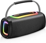 Portable Bluetooth Speaker with 24W Stereo Sound, BassUp, BT5.3, 24-Hour Playtime, IP6 Waterproof Wireless Pairing Speaker with Built-In Mic, RGB Multi-Color Rhythm Lights for Outdoor/Party/Gifts