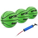 HAGAVALA Kids Basketballs 3 Balls and Pump ,Mini Basketball 6.5 in. Safe and Soft ,Toddler Bouncy Balls for Indoor/Outdoor Games & Water Sports ，Toddler Trampoline Basketball