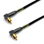 Sonic Plumber Black and Gold RCA Right Angle Interconnect Cable with Cable Tie (3m / 9.84ft)
