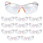 Kurtzy Clear Safety Glasses for Work (12 Pack) - Eye Protection Glasses/Safety Goggles for Adults - Anti-Fog Protective Glasses for Work, Squash & Airsoft