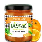 Vistevia Sugar Free Orange Jam, Diabetic and Keto Friendly - Sweetened Naturally with Stevia, More Than 60% Orange Juice Content - Tastes Delicious - Pack of 1 (220GM)