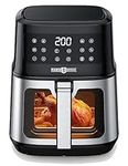 Air Fryers with Viewing Window, PARIS RHÔNE 5L Airfryer with Digital Touchscreen, 8-in-1 Air Fryer Oven with magnetic cooking guide, Non-Stick and Dishwasher-Safe Basket & Detachable Tray