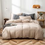 Luxlovery Khaki Comforter Set King Cream Coffee Bedding Comforter Dark Champagne Cotton Bedding Set Solid Cream Khaki Blanket Quilts Ultra Soft Taupe Color Comforter for Women Men