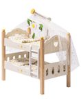 ROBUD Toys Doll Bunk Bed Set - Wooden Play Baby Doll Crib with Ladders and Accessories for 18 Inch Dolls or Stuffed Animals - (2 Beds, Fits American Girls)