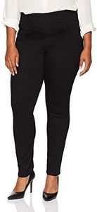 Lee Women's Plus Size Sculpting Slim Fit Skinny Leg Pull on Jean, Black, 28 Petite