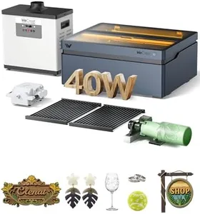 WECREAT Vision 40W Laser Cutter with Fume Extractor, 4 in 1 Rotary, Air Assist, Laser Bed, Fully Enclosed Diode Desktop Laser Engraver Machine for Acrylic Wood Metal Leather Craft DIY