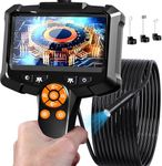 Daxiongmao Inspection Endoscope - 1080P HD Drain Camera with 8 Lights, IP67 Waterproof Borescope, 16.4ft Semi-Rigid Cord